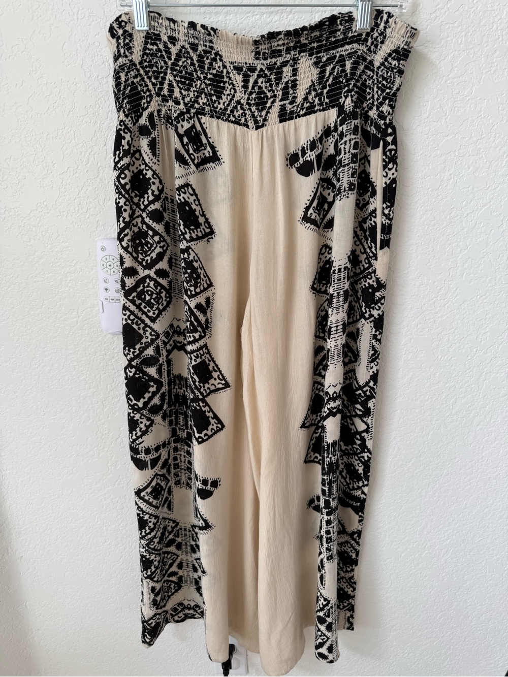 Free People Cream and Black Wide-Leg Palazzo Pants - Picture 5 of 7